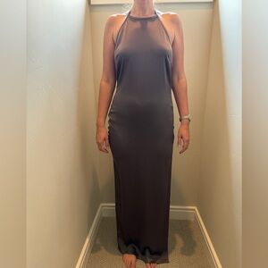 St John Couture backless evening gown